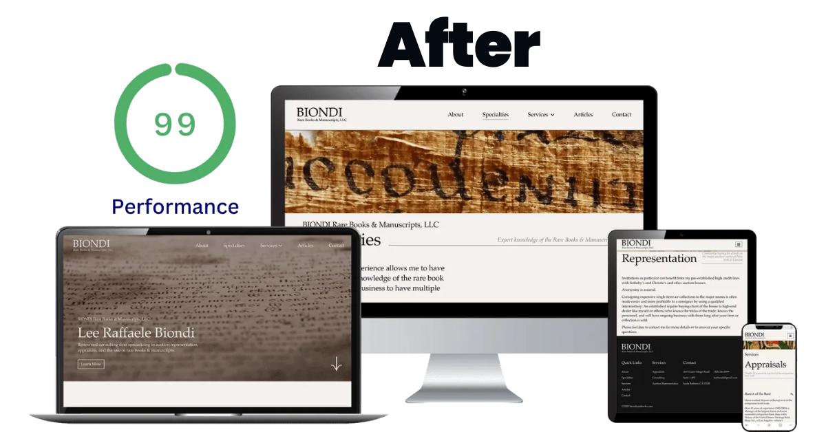 biondi rare books & manuscripts - web design