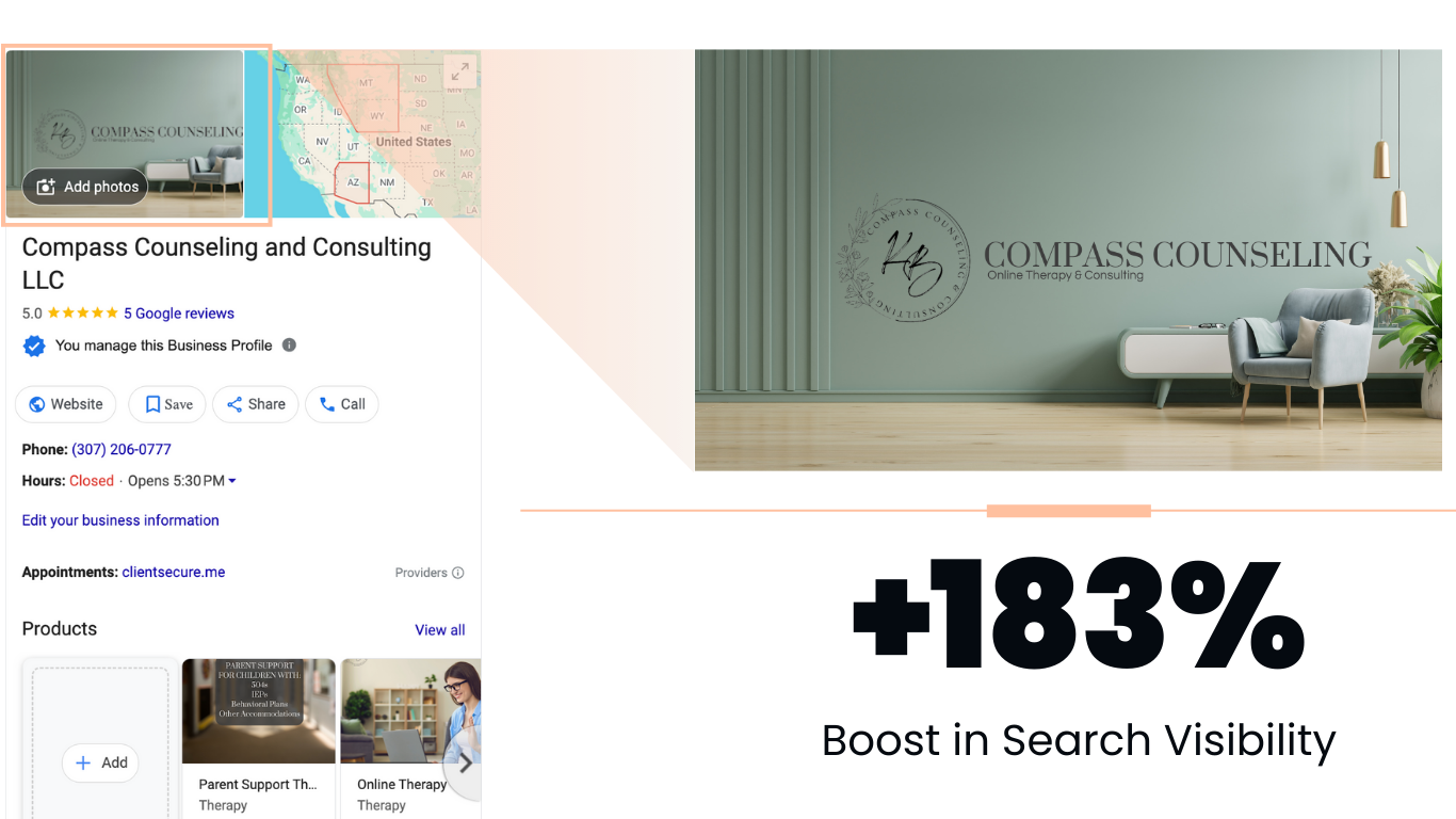 compass counseling - google business profile branding