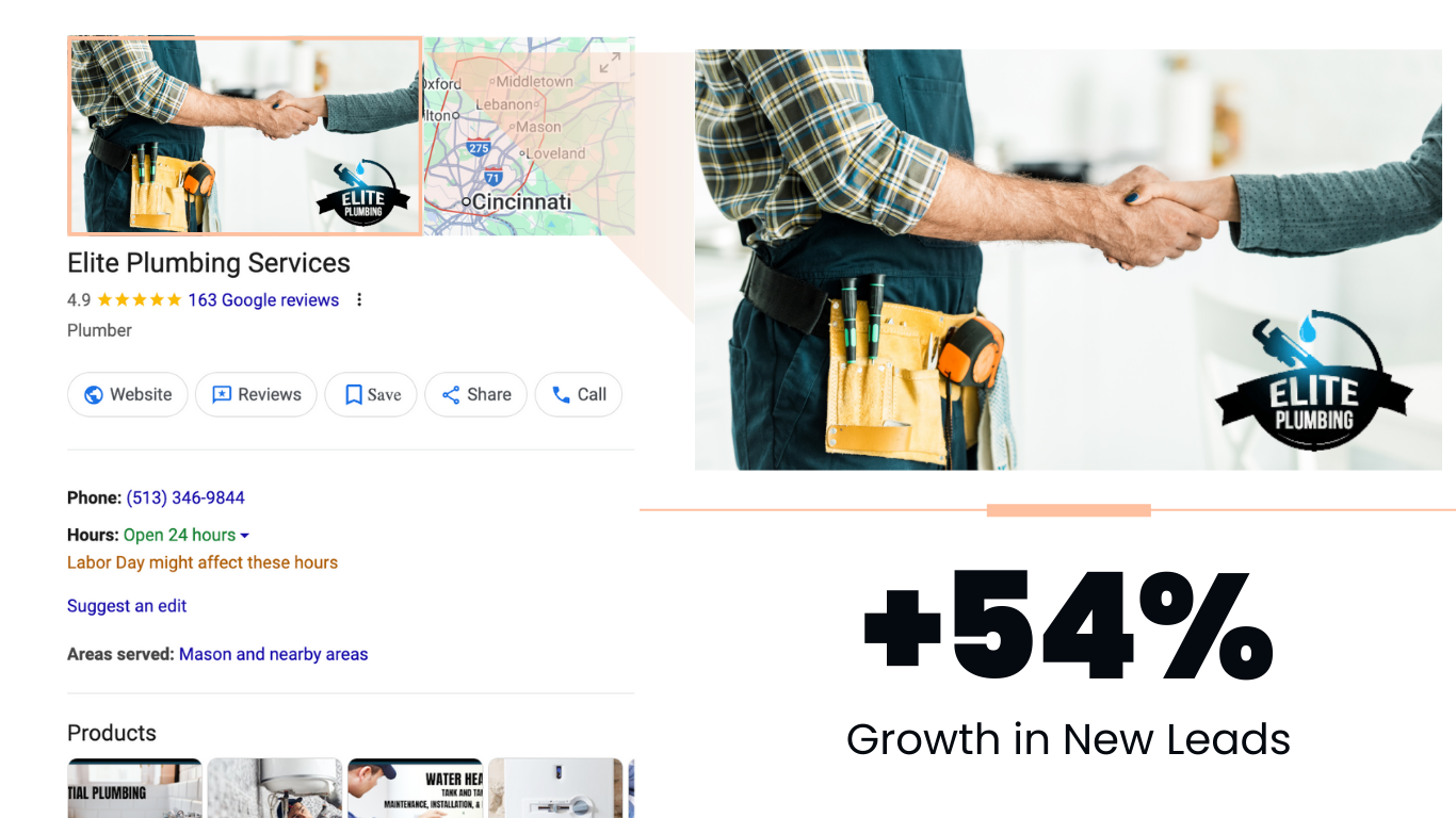elite plumbing - google business profile branding