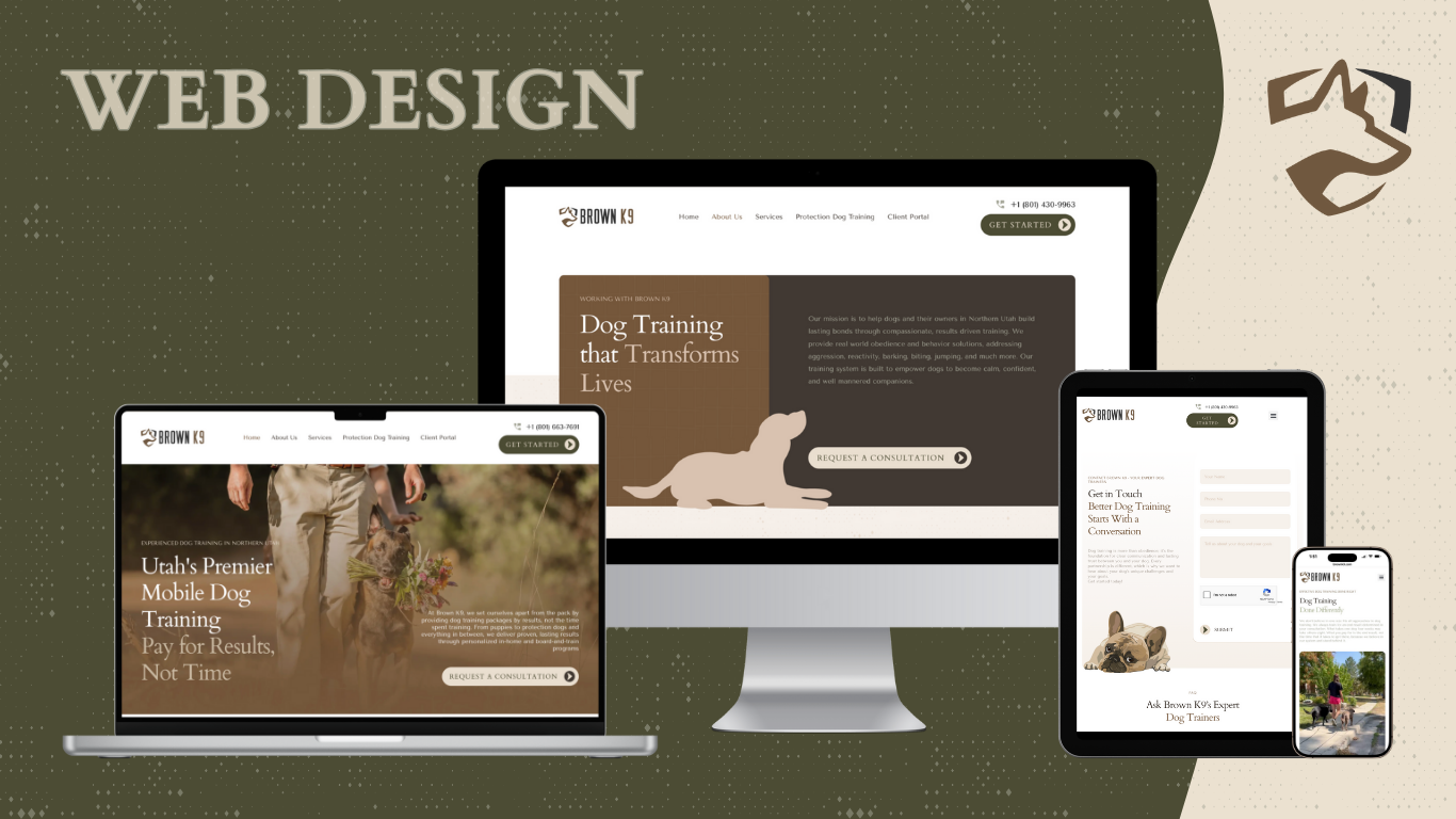 brown k9 - dog trainer marketing - local service business marketing